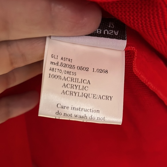 Mariella Burani red dress 100% acrylic - Picture 7 of 8